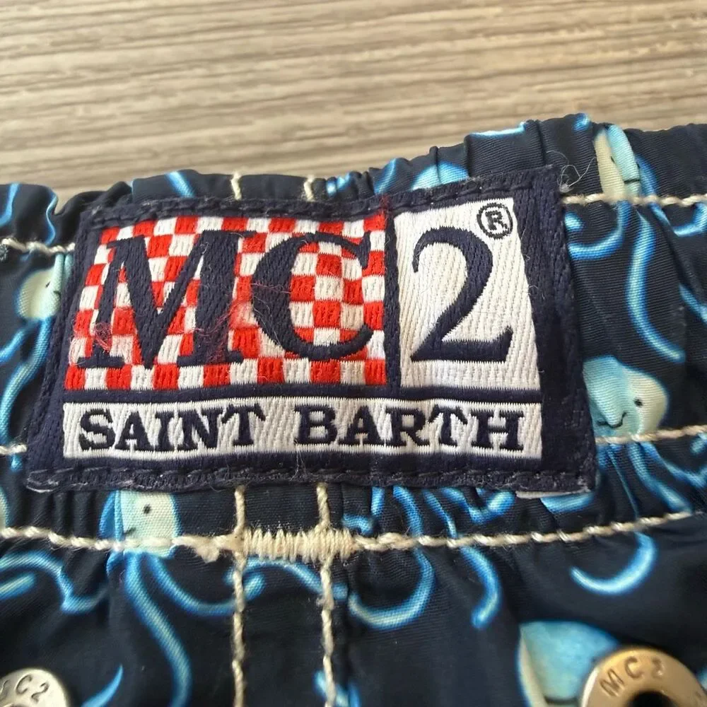 MC2 Saint Barth navy blue jellyfish-print swim shorts size 4